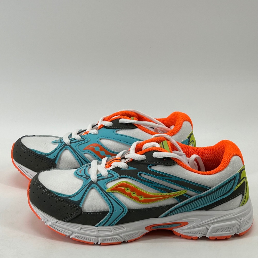Saucony Grid Running Shoes Kids 3.5M White Blue Orange SK268191 Sneakers